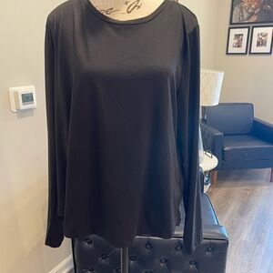 IMAN Black Long-Sleeve Tunic Top - Size XL